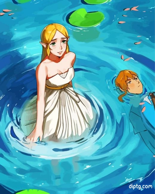 Princess Zelda And Link Painting By Numbers Kits.jpg