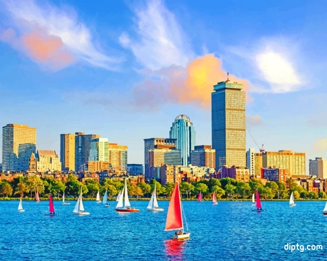 Boston Skyline View Painting By Numbers Kits.jpg