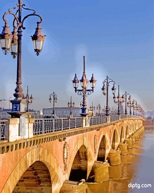 The Oldest Bridge Of Bordeaux Pont Pierre Painting By Numbers Kits.jpg