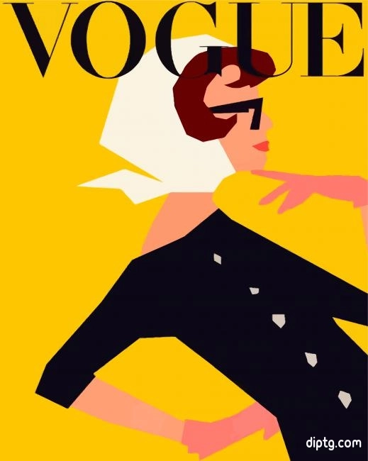 Vogue Poster Woman Yellow Background Painting By Numbers Kits.jpg