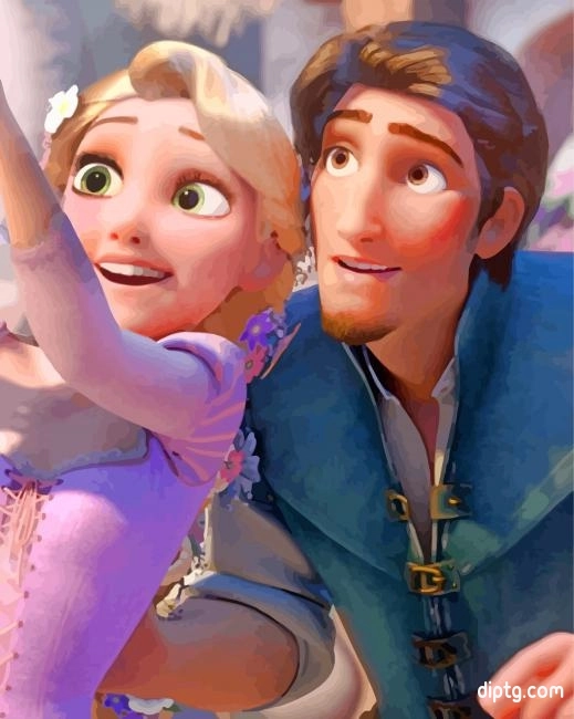 Flynn Rider And Rapunzel Disney Painting By Numbers Kits.jpg