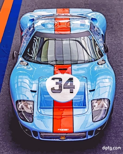 Blue And Orange Racing Car Ford Gt40 Painting By Numbers Kits.jpg