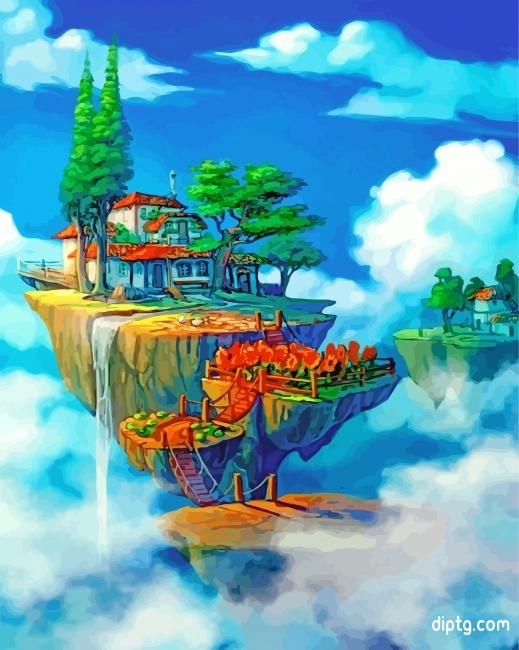 Aesthetic Floating Island In The Sky Painting By Numbers Kits.jpg