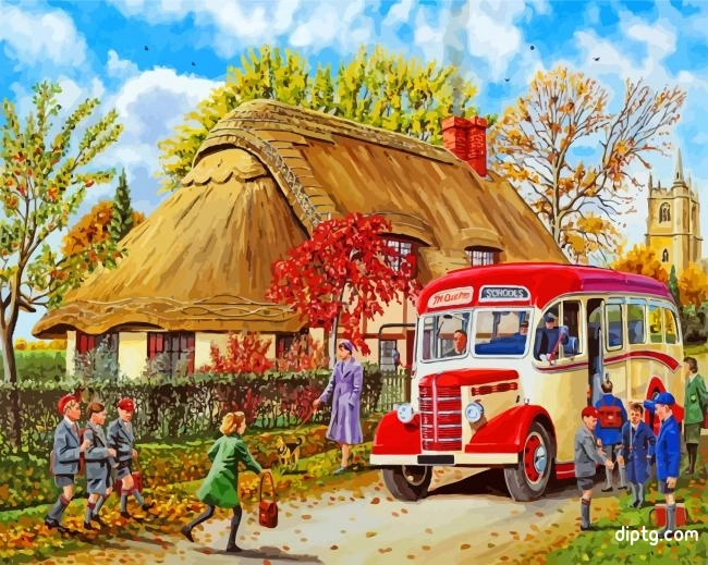 School Country Bus Painting By Numbers Kits.jpg