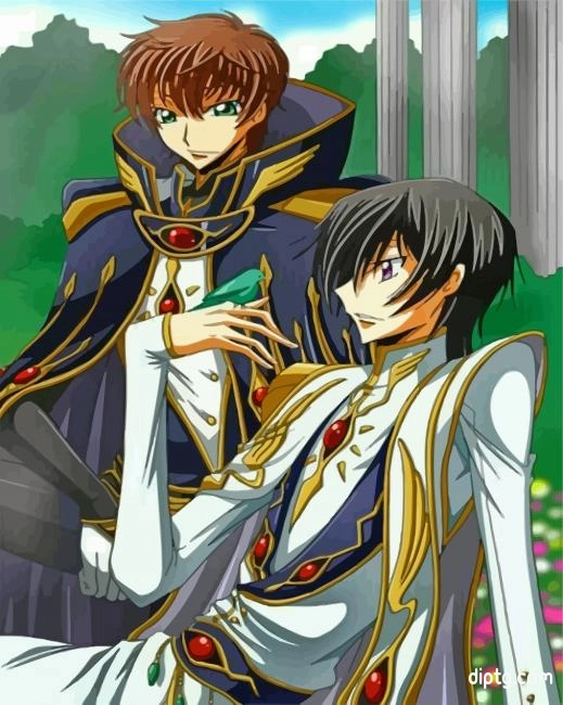 Lelouch Lamperouge And Suzaku Kururugi From Code Geass Painting By Numbers Kits.jpg