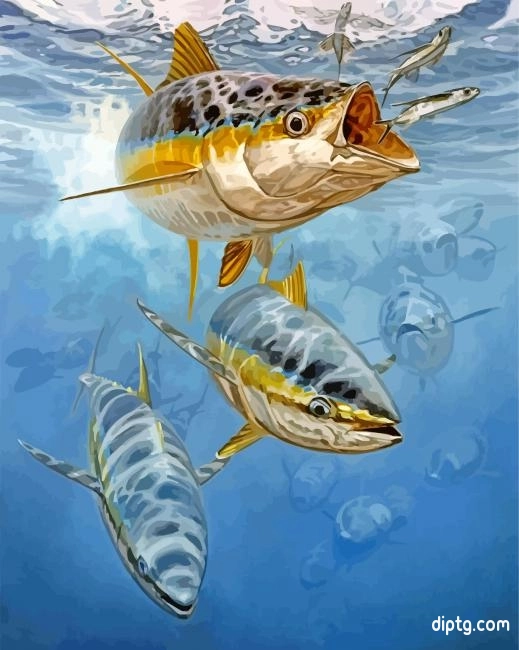 Underwater Striped Bass Painting By Numbers Kits.jpg