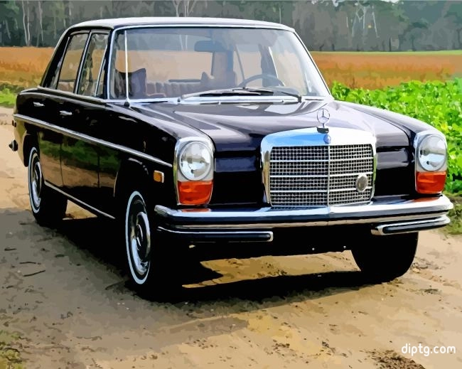 Aesthetic Black Mercedes Benz W114 Painting By Numbers Kits.jpg