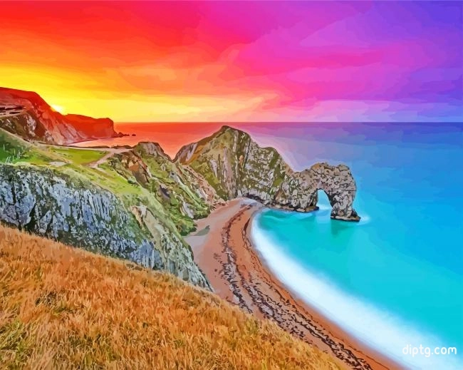 Durdle Door At Sunset Painting By Numbers Kits.jpg