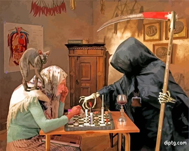 Playing Chess With Grim Reaper Painting By Numbers Kits.jpg