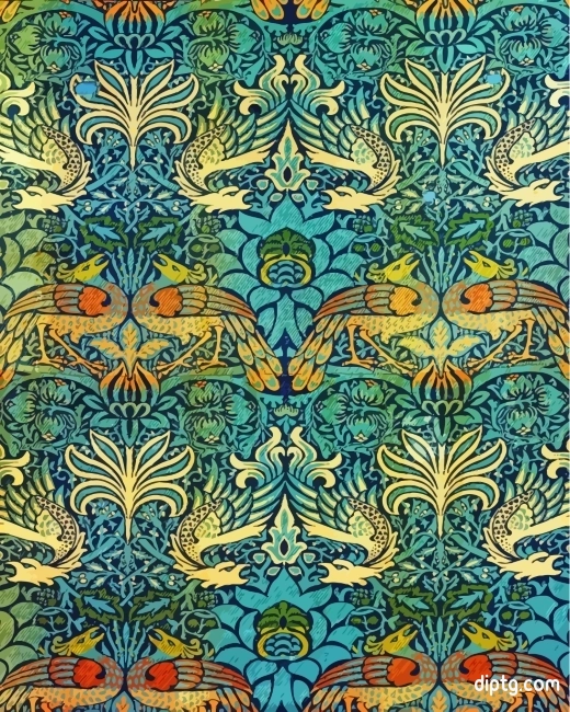 Peacock And Dragon William Morris Painting By Numbers Kits.jpg