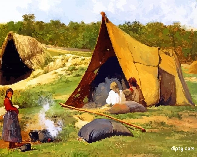 Albert Bierstadt Indian Camp Painting By Numbers Kits.jpg