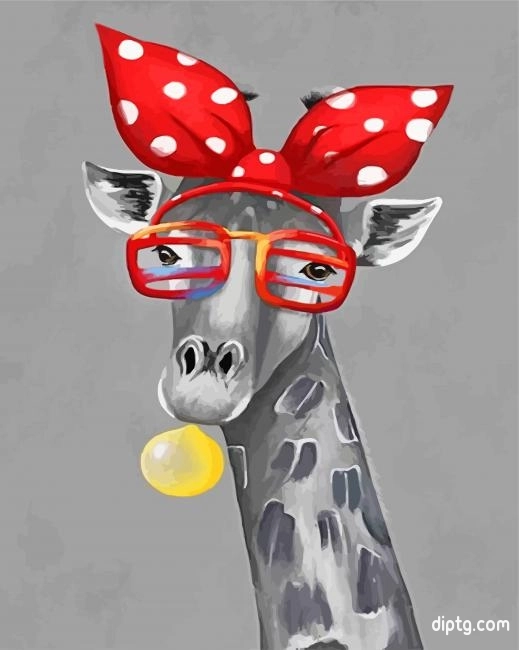 Giraffe With Bubble Painting By Numbers Kits.jpg