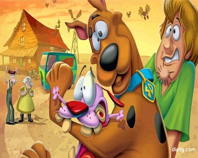 Scooby Doo And Courage The Dog Painting By Numbers Kits.jpg