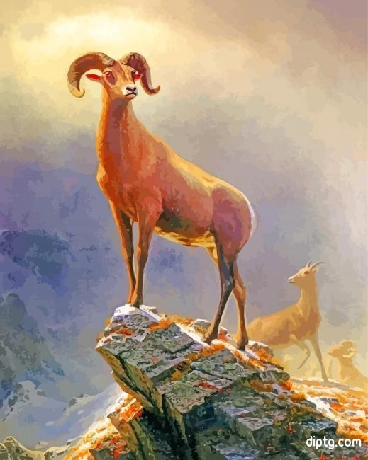 Albert Bierstadt Rocky Mountains Sheep Painting By Numbers Kits.jpg