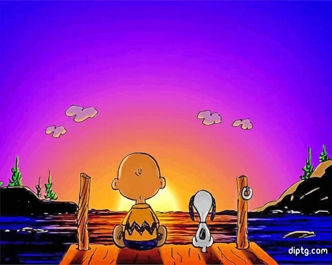 Snoopy And Charlie At Sunset Painting By Numbers Kits.jpg