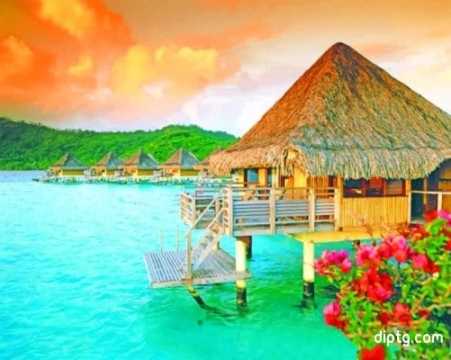 Bora Bora Huts Painting By Numbers Kits.jpg