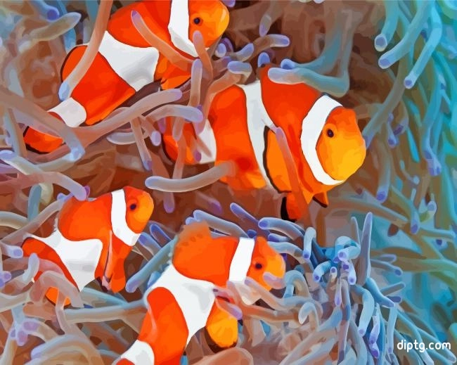Clownfish Coral Reef Painting By Numbers Kits.jpg