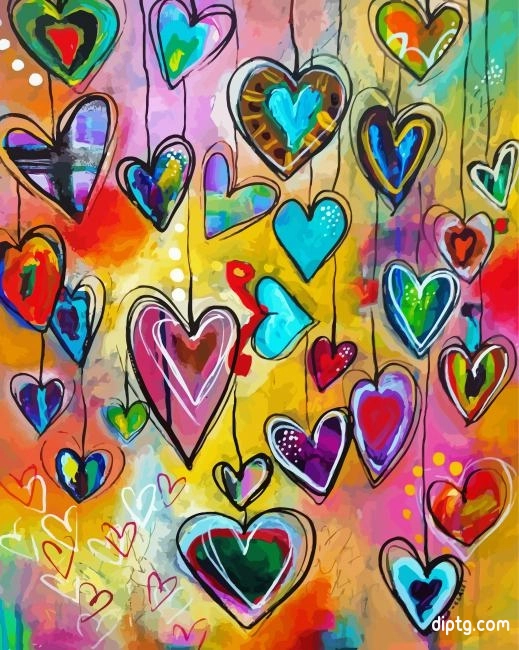 Colorful Hearts Painting By Numbers Kits.jpg