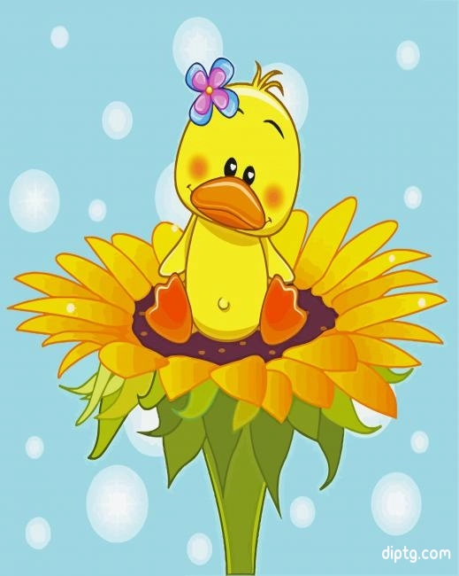 Duck On Sunflower Painting By Numbers Kits.jpg