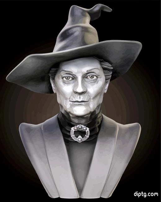 Black And White Minerva Mcgonagall Painting By Numbers Kits.jpg
