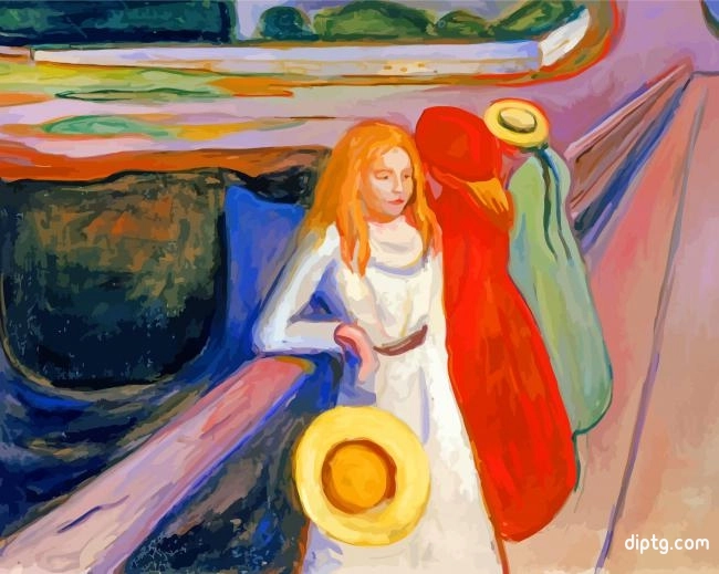 Edvard Munch The Girls On The Bridge Hamburg Paint By Number Painting By Numbers Kits.jpg