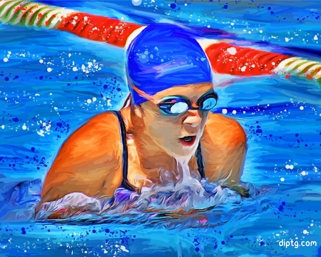 Swimmer Girl Art Painting By Numbers Kits.jpg