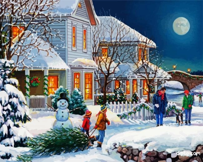 Winter Snow Holiday Painting By Numbers Kits.jpg