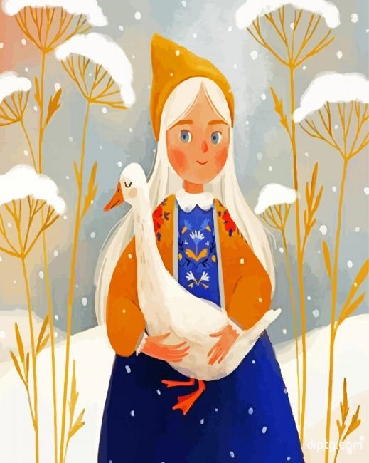 Girl And Goose Painting By Numbers Kits.jpg