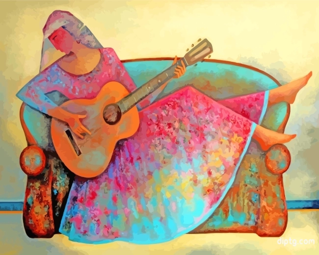 Gypsy Guitarist Woman Painting By Numbers Kits.jpg