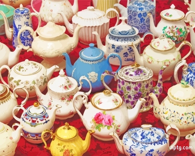 Vintage Teapots Painting By Numbers Kits.jpg