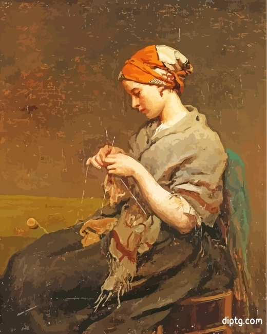 Woman Knitting Painting By Numbers Kits.jpg