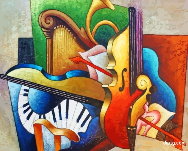 Abstract Music Instruments Painting By Numbers Kits.jpg