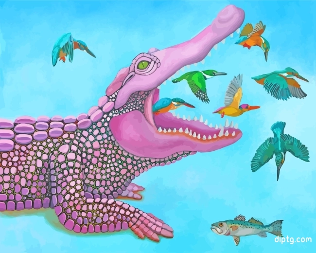 Pink Alligator Painting By Numbers Kits.jpg