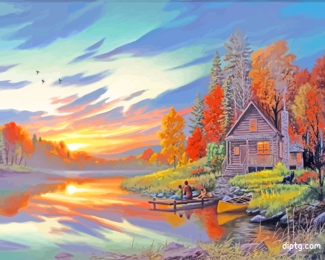 Rustic Cabin Lakeside Painting By Numbers Kits.jpg