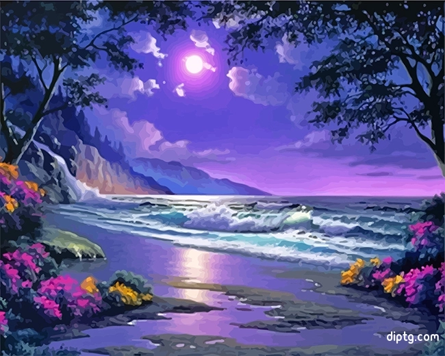 Purple Coast Line Painting By Numbers Kits.jpg