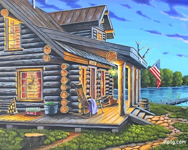 Lakeside Rustic Cabin Paint By Numbers