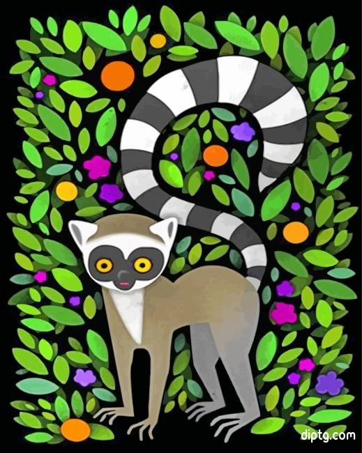 Ring Tailed Lemur Animal Painting By Numbers Kits.jpg