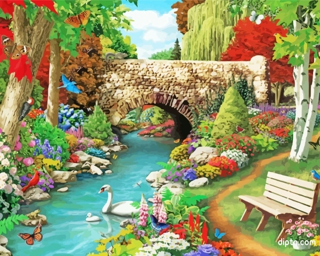 Aesthetic Spring Garden Painting By Numbers Kits.jpg