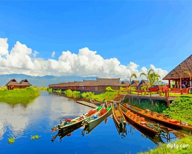Inle Lake Myanmar Landscapes Painting By Numbers Kits.jpg