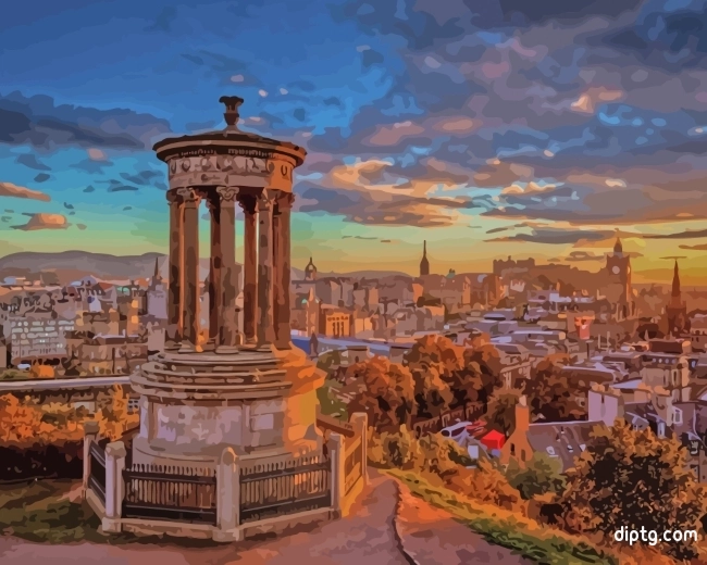 Sunset Dugald Stewart Monument Painting By Numbers Kits.jpg