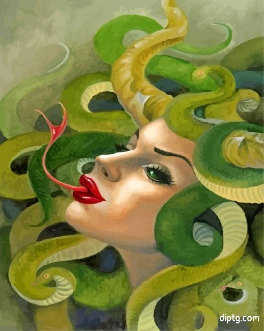 Woman With Snake Tongue Painting By Numbers Kits.jpg