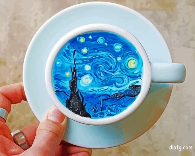 Starry Night Coffee Cup Painting By Numbers Kits.jpg