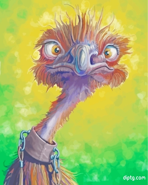 Angry Ostrich Bird Painting By Numbers Kits.jpg