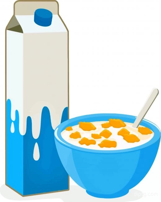 Milk And Cereal Clipart Painting By Numbers Kits.jpg