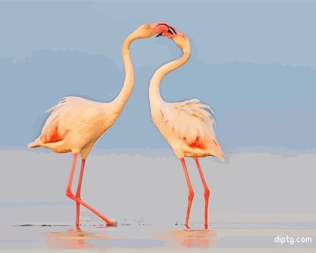 Flamingos Kiss Painting By Numbers Kits.jpg