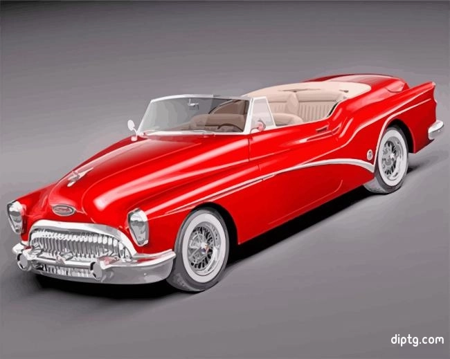 Red Buick Skylark Old Car Painting By Numbers Kits.jpg