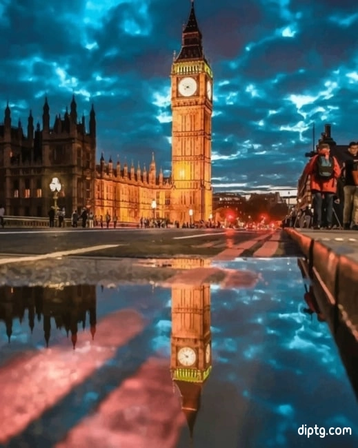Big Ben Water Reflection Painting By Numbers Kits.jpg