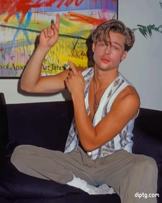 Young Brad Pitt Painting By Numbers Kits.jpg