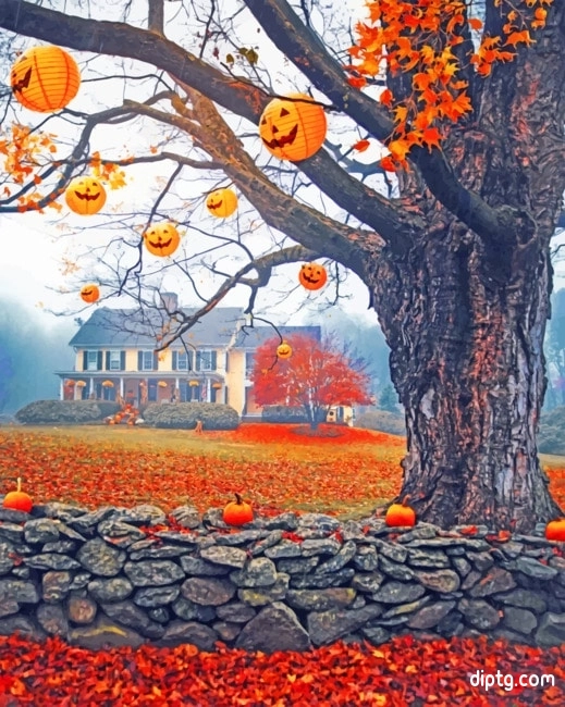 Autumn Halloween Painting By Numbers Kits.jpg