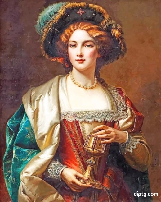 Portrait Of A Noblewoman Cesare Auguste Detti Painting By Numbers Kits.jpg